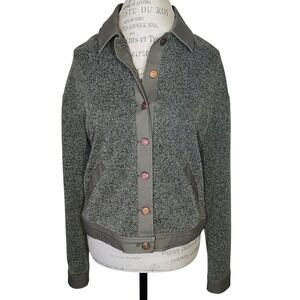 Mazorca Tweed Lightweight Jacket Womens Medium Green Military Boxy Army